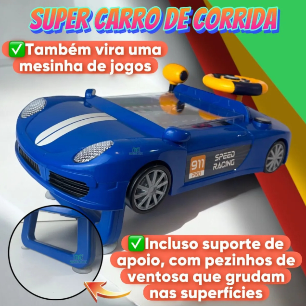 Brinquedo Simulador de Corrida Infantil com Volante