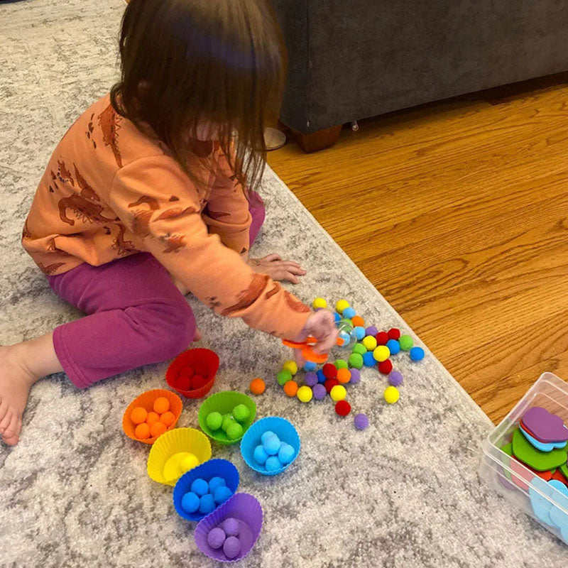 Brinquedo Educativo Montessori Copinhos Coloridos 3