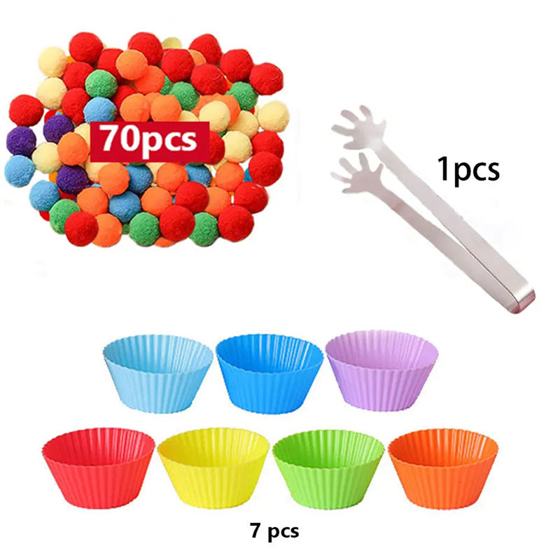 Brinquedo Educativo Montessori Copinhos Coloridos 4