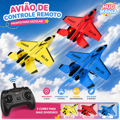 Avião Controle Remoto 3 Cores