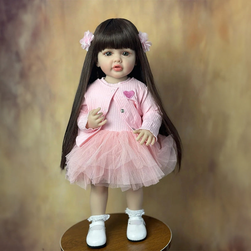 Boneca Bebê Reborn 55 cm Silicone Nina 1