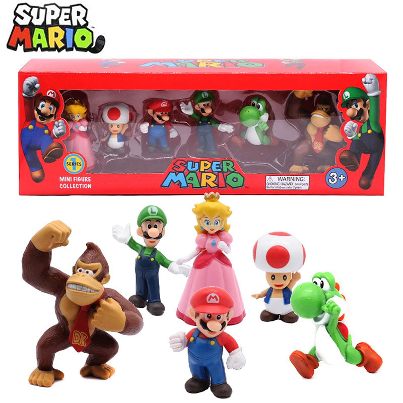 Bonecos Suoper Mario Bros com 6 pcs 2