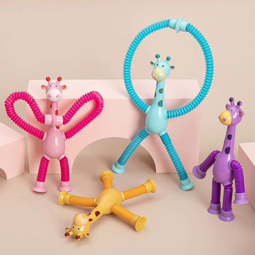 Brinquedo de Girafa Elástica - Tubo Pop Sensorial