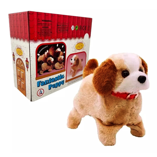 Cachorro De Pelúcia Infantil Brinquedo Interativo Pula Anda Late Da Cambalhota