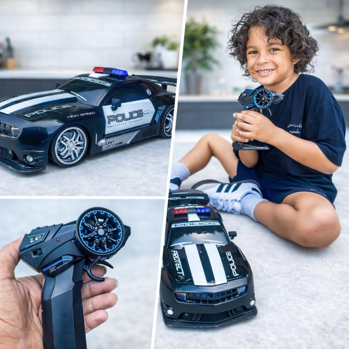 Carrinho de Controle Remoto Grande de Polícia