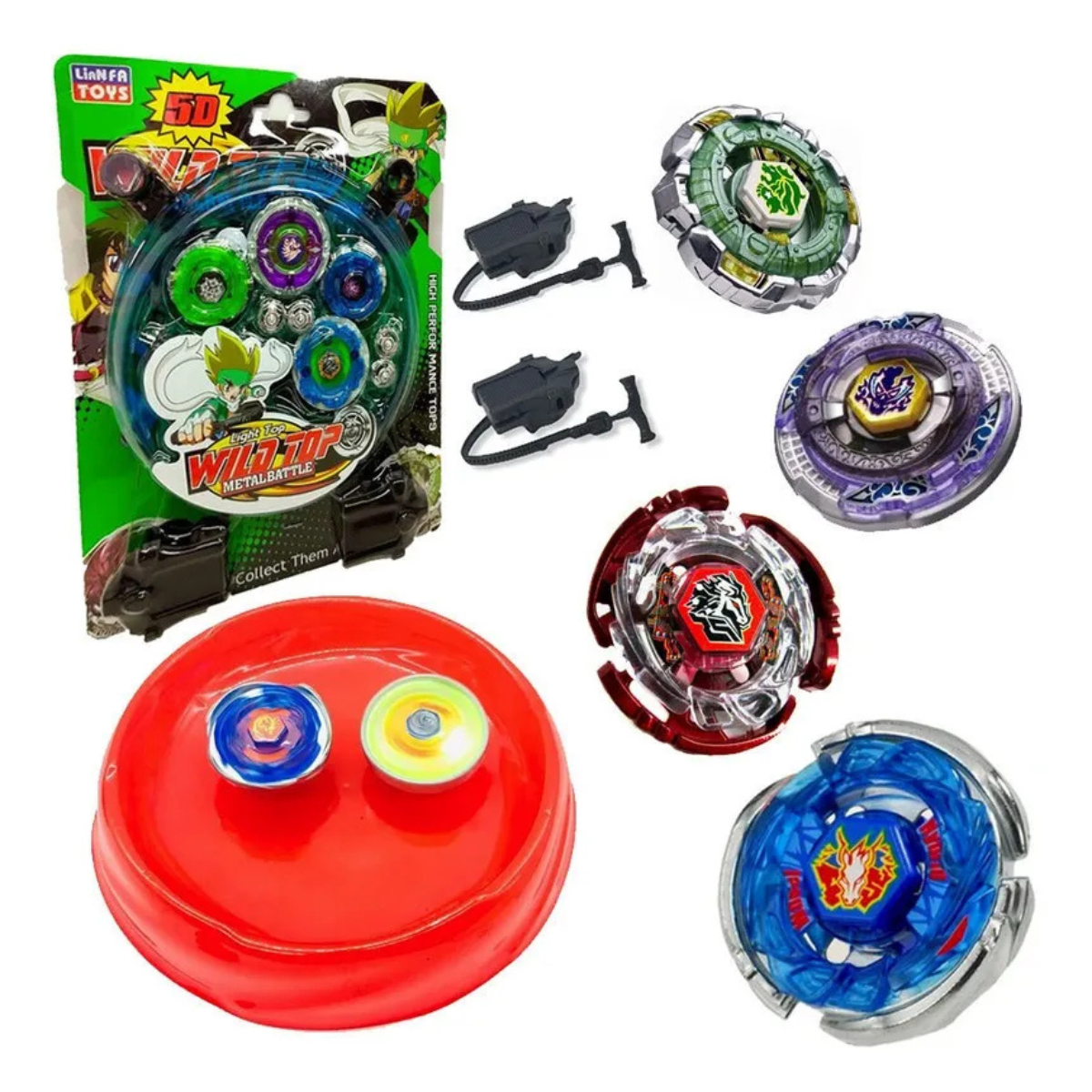 Kit Beyblade Lançador Arena