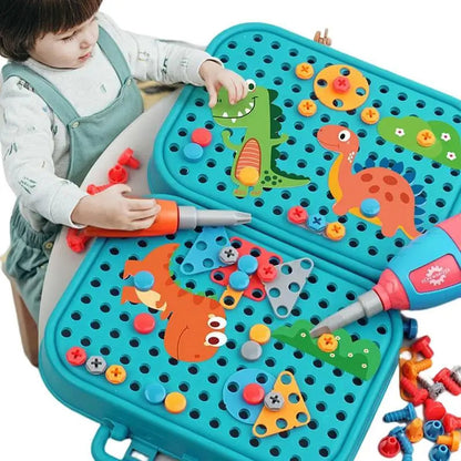 Kit Ferramenta Infantil Parafusadeira de Brinquedo de Montar 11