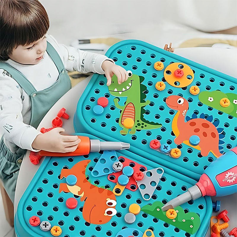 Kit Ferramenta Infantil Parafusadeira de Brinquedo de Montar 3