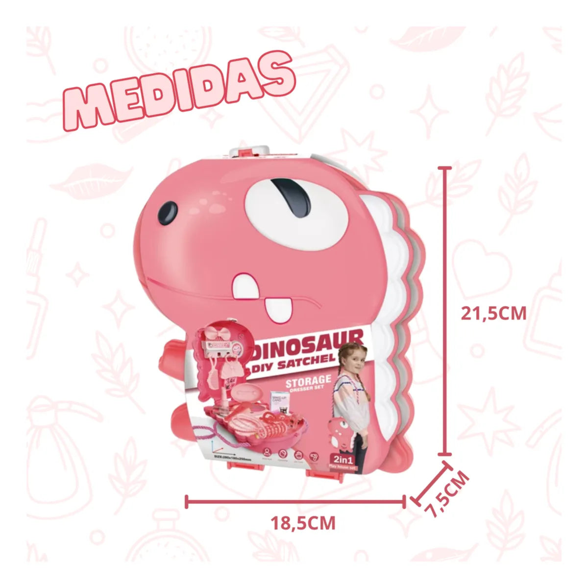 Maleta de Maquiagem Infantil Medidas