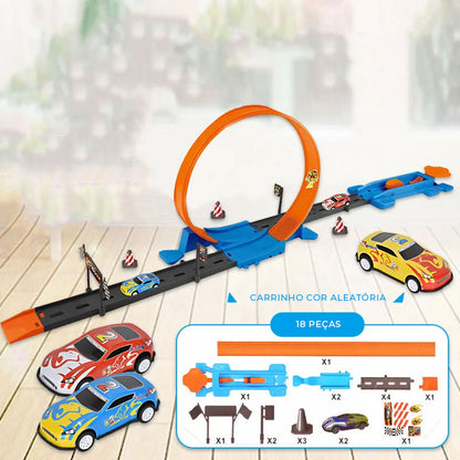 Pista de Carrinhos Double Car Wheels 18 pçs 2