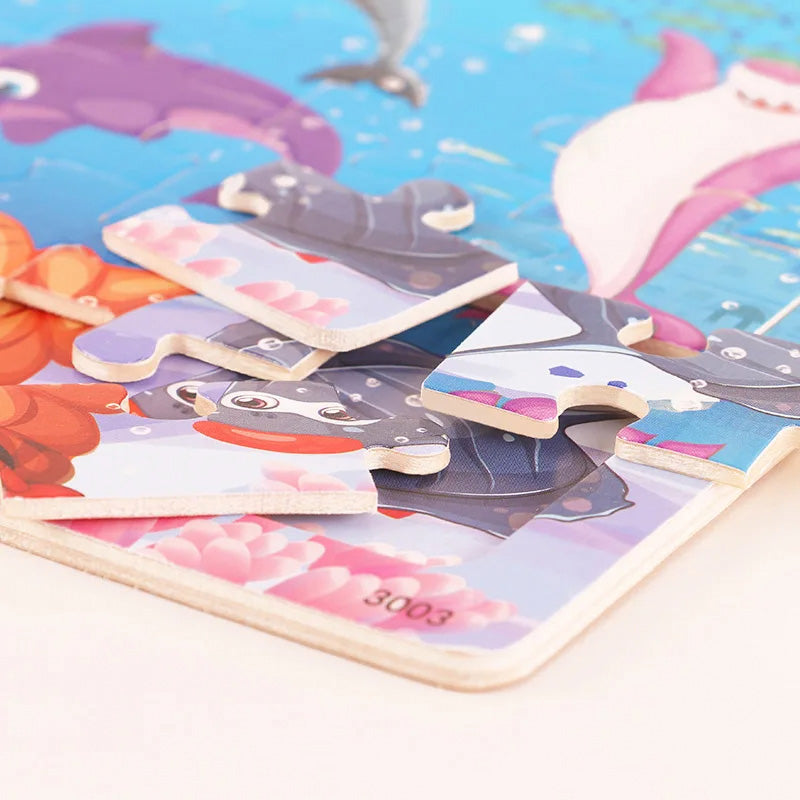 quebra cabeça infantil de madeira