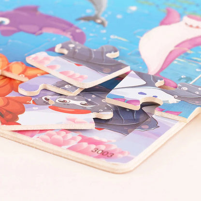 quebra cabeça infantil de madeira