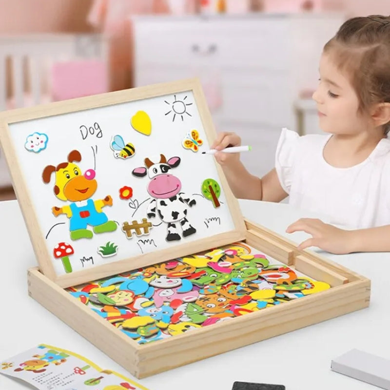 Quebra Cabeça de Madeira - Prancheta Magnética