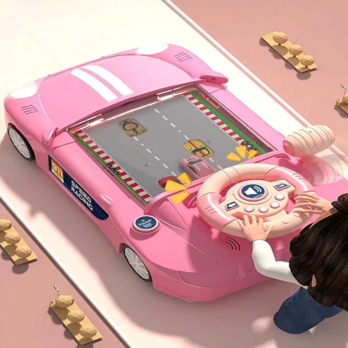 Simulador de Corrida Infantil Rosa