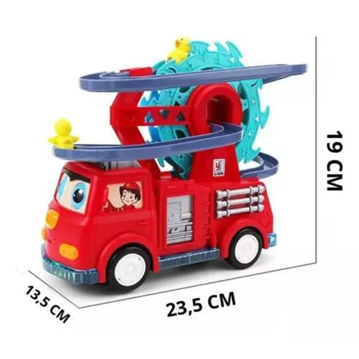 caminhão de brinquedo pato dimenções