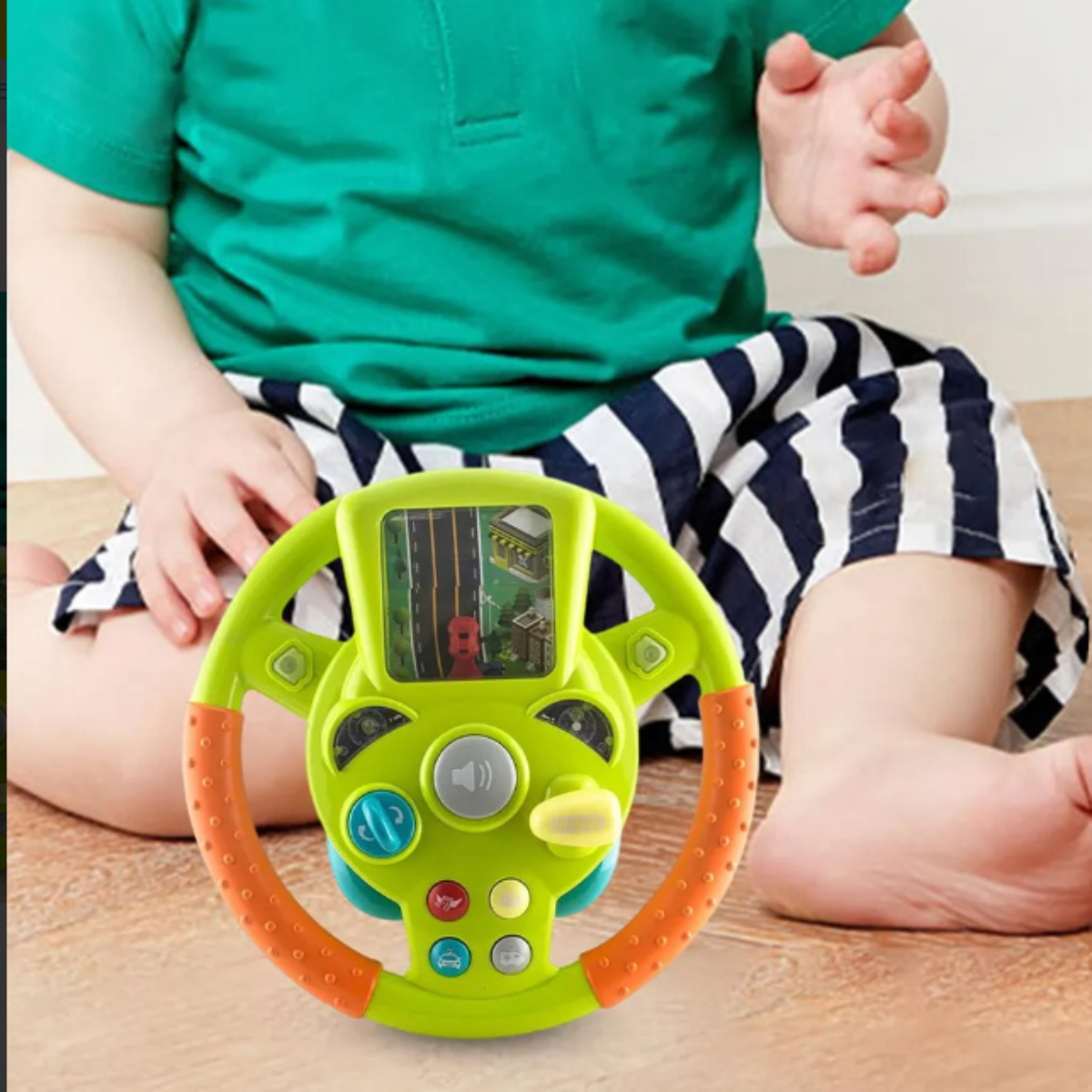 Bebê Volante verde e laranja